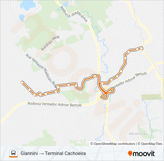 A16 GIANNINI Bus Line Map