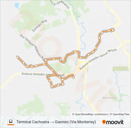 A16 GIANNINI Bus Line Map