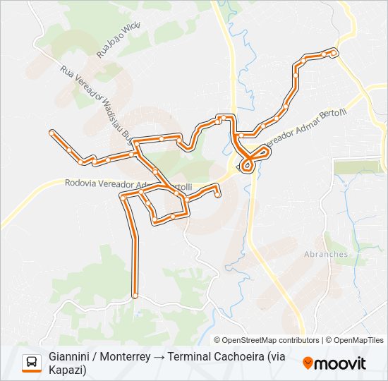 A16 GIANNINI Bus Line Map