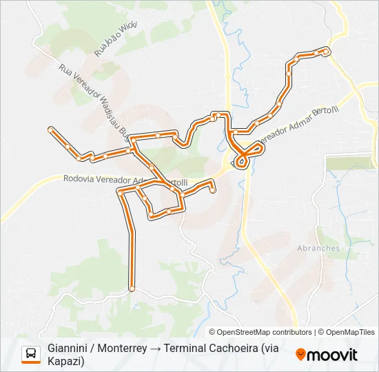 A16 GIANNINI Bus Line Map