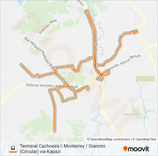 A16 GIANNINI Bus Line Map