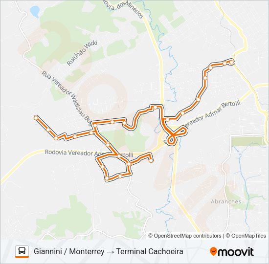 A16 GIANNINI Bus Line Map