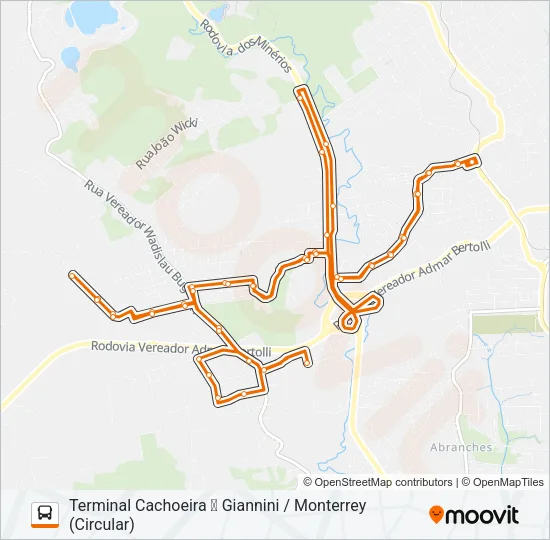 A16 GIANNINI Bus Line Map