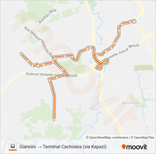 A16 GIANNINI Bus Line Map