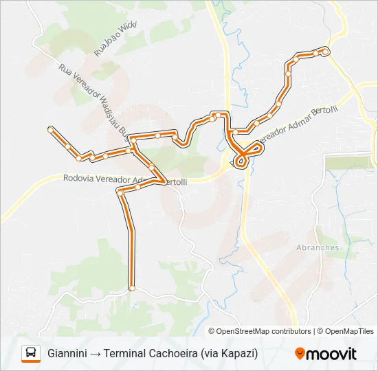 A16 GIANNINI Bus Line Map