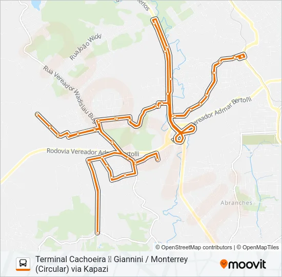 A16 GIANNINI Bus Line Map