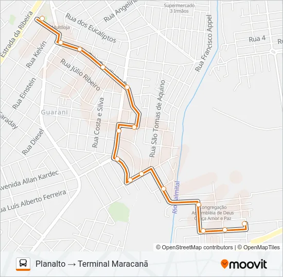 B14 PLANALTO Bus Line Map