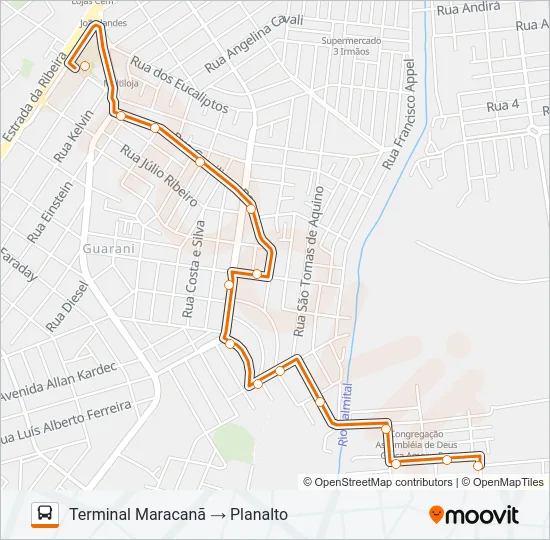 B14 PLANALTO Bus Line Map