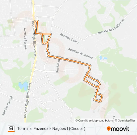 F16 NAÇÕES I Bus Line Map