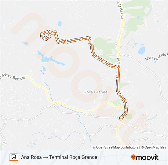 Mapa da linha S14 ANA ROSA de ônibus