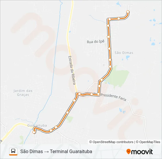 B38 SÃO DIMAS Bus Line Map