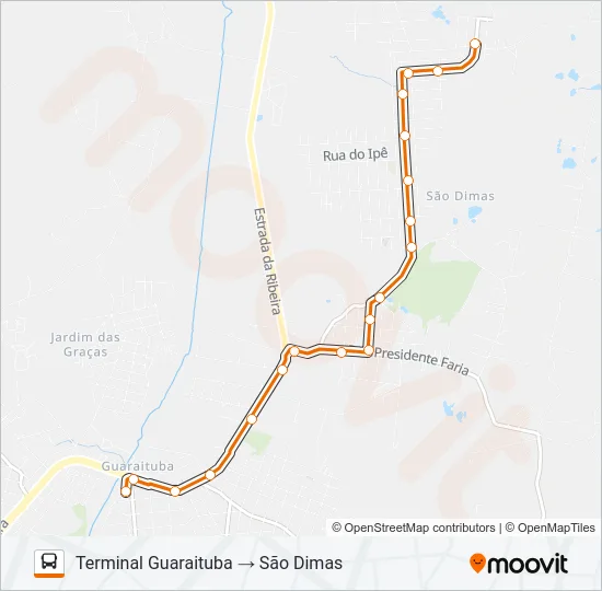 B38 SÃO DIMAS Bus Line Map