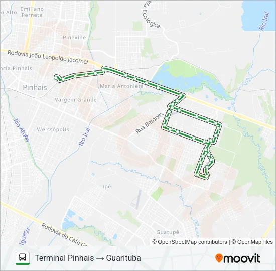 D22 GUARITUBA Bus Line Map