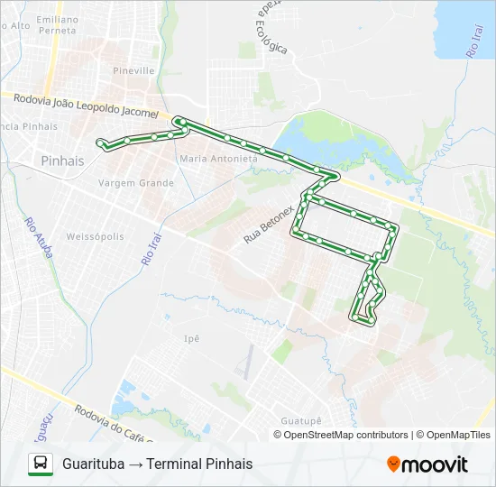 D22 GUARITUBA Bus Line Map