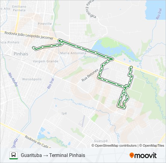 D22 GUARITUBA bus Line Map