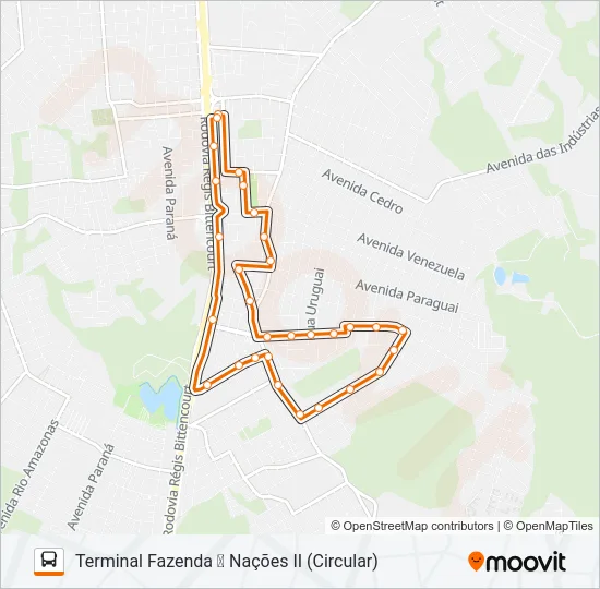 F22 NAÇÕES II Bus Line Map