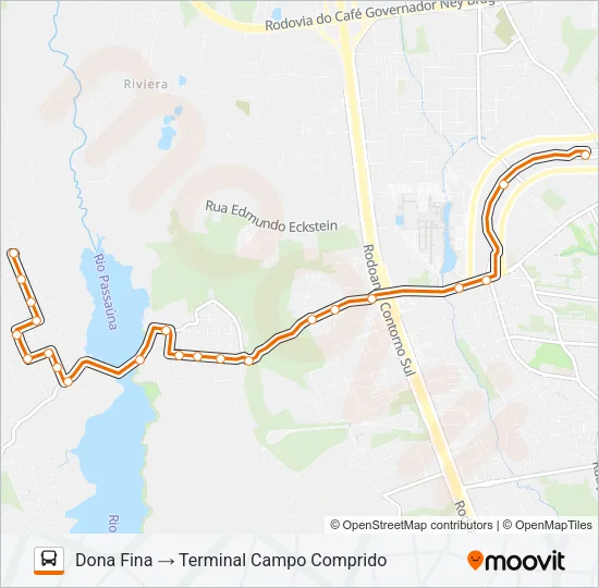 J18 DONA FINA Bus Line Map