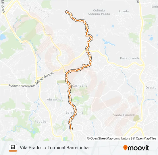 A32 VILA PRADO Bus Line Map