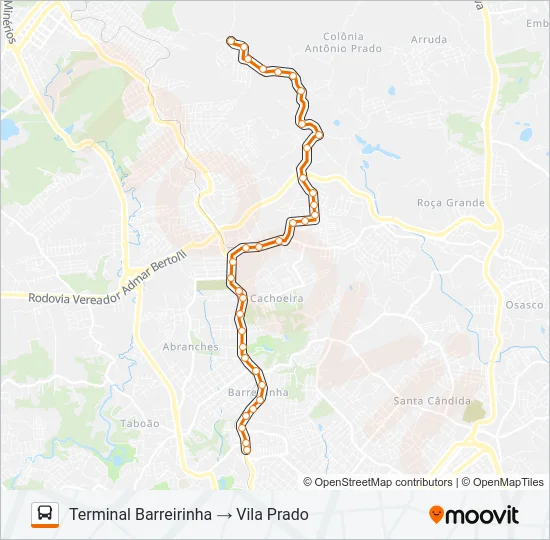 A32 VILA PRADO Bus Line Map