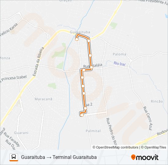 B23 GUARAITUBA bus Line Map