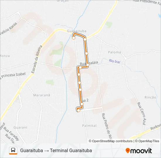 B23 GUARAITUBA Bus Line Map