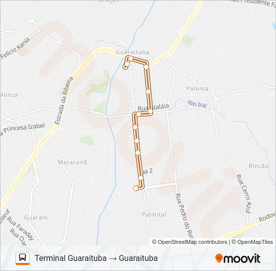 B23 GUARAITUBA Bus Line Map