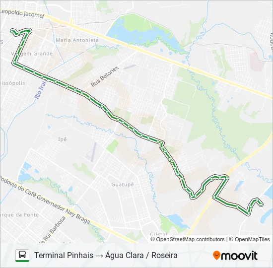 Mapa da linha C13 ÁGUA CLARA de ônibus