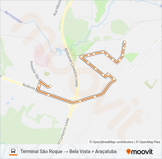 Mapa da linha D31 BELA VISTA de ônibus