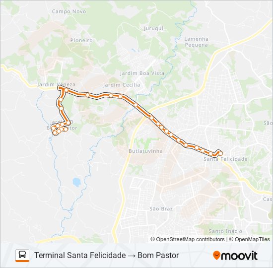 Mapa da linha P13 BOM PASTOR de ônibus