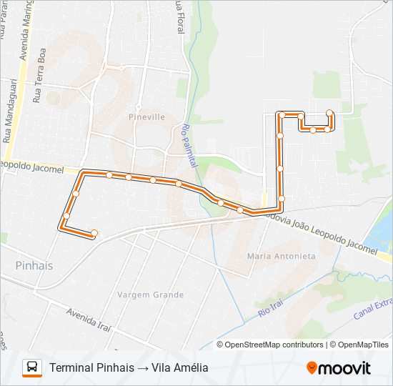 C25 VILA AMÉLIA bus Line Map