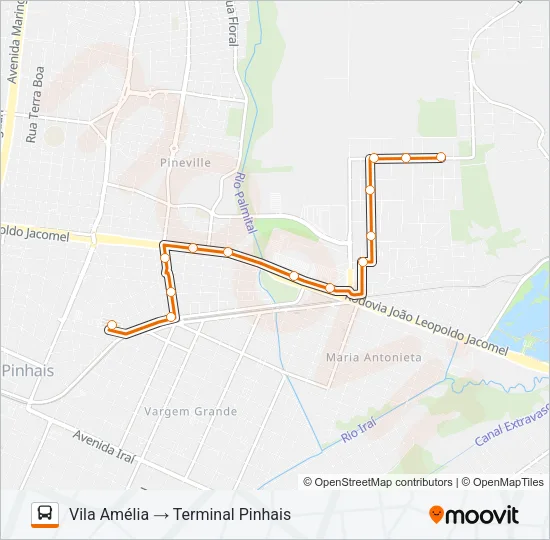 C25 VILA AMÉLIA Bus Line Map