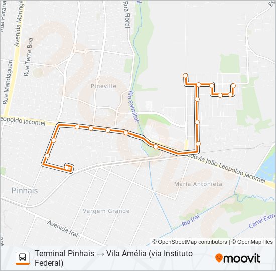 Mapa de C25 VILA AMÉLIA de autobús