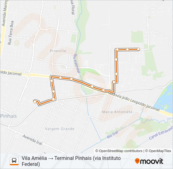 Mapa da linha C25 VILA AMÉLIA de ônibus