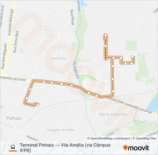 C25 VILA AMÉLIA Bus Line Map