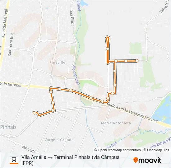C25 VILA AMÉLIA Bus Line Map