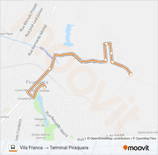 Mapa da linha D15 VILA FRANCA de ônibus