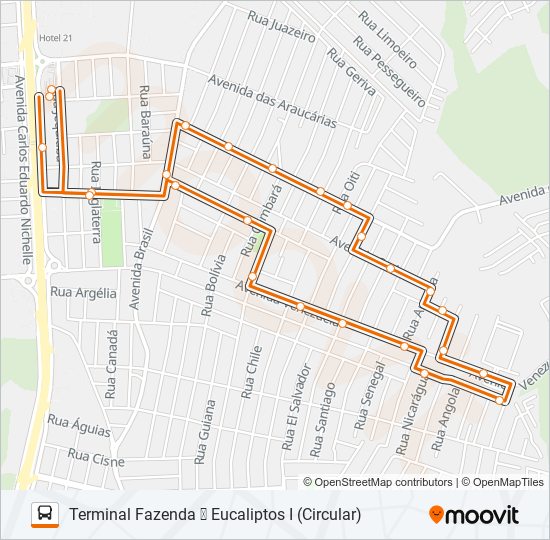 Mapa de F17 EUCALIPTOS I de autobús