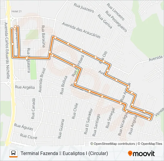 F17 EUCALIPTOS I Bus Line Map