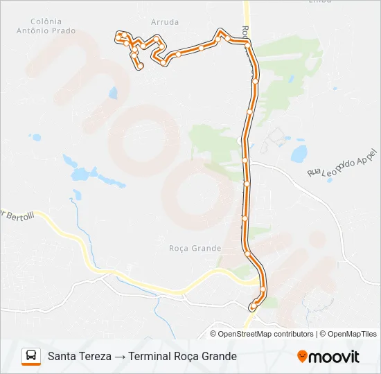 S15 SANTA TEREZA Bus Line Map