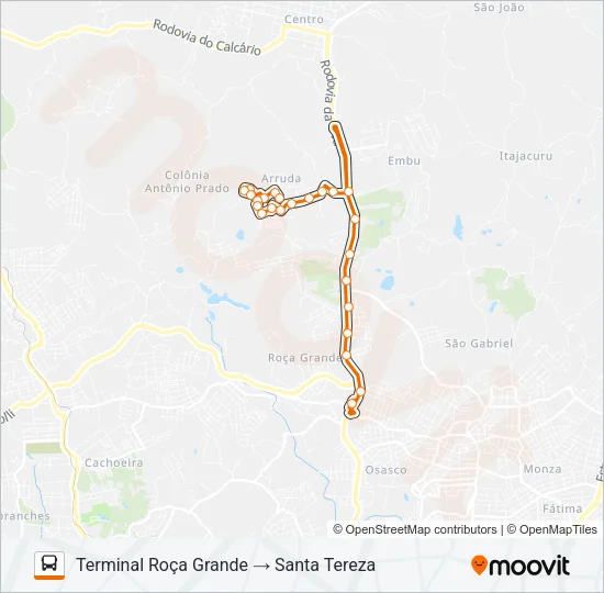 S15 SANTA TEREZA Bus Line Map