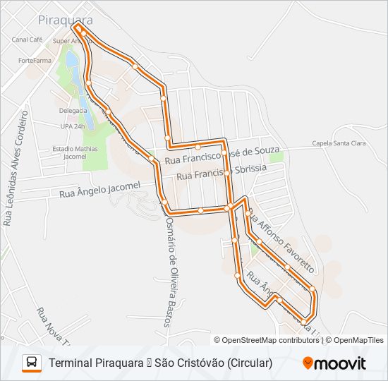 D12 SÃO CRISTÓVÃO bus Line Map