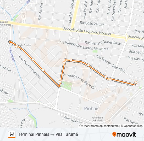 Mapa da linha C29 PRIVÊ / TARUMÃ de ônibus
