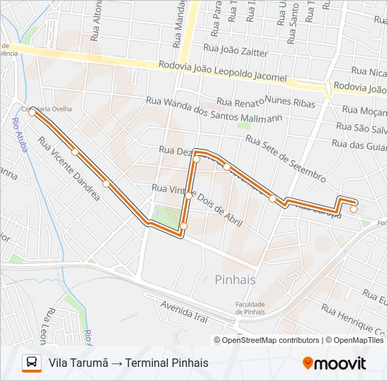 Mapa da linha C29 PRIVÊ / TARUMÃ de ônibus
