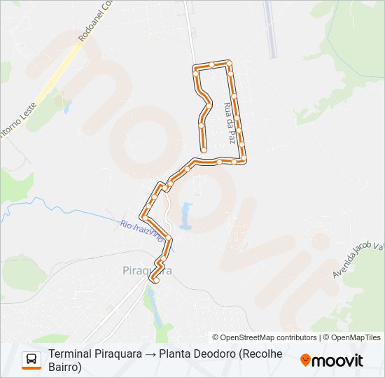 Mapa da linha D11 PLANTA DEODORO de ônibus