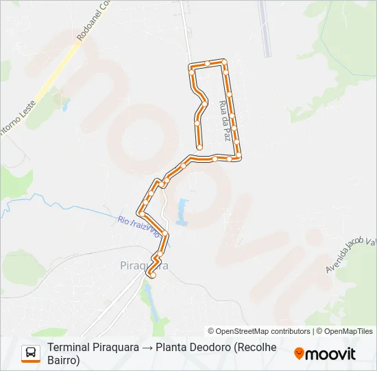 Mapa da linha D11 PLANTA DEODORO de ônibus
