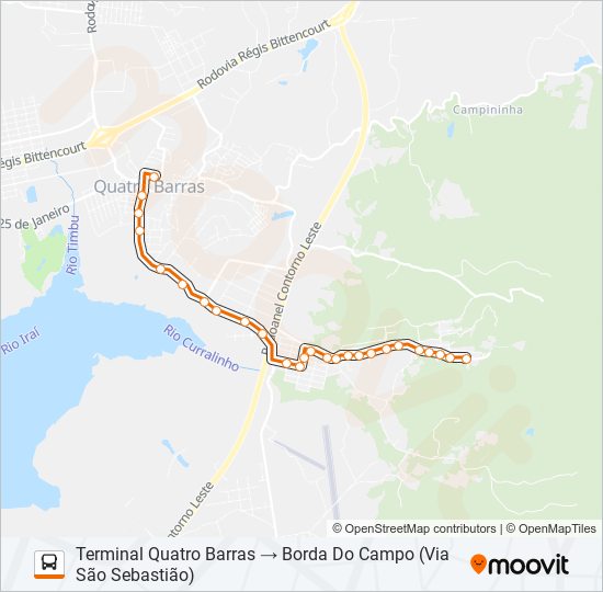 O11 BORDA DO CAMPO bus Line Map