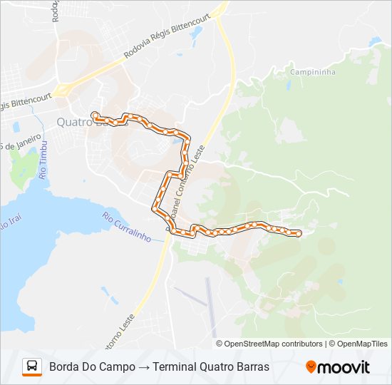 O11 BORDA DO CAMPO bus Line Map