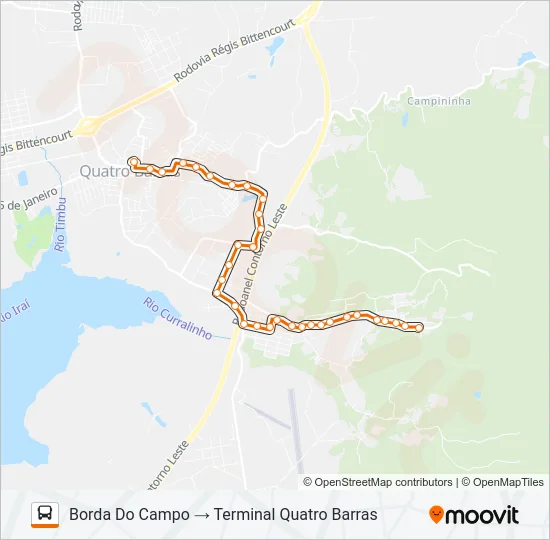 O11 BORDA DO CAMPO Bus Line Map
