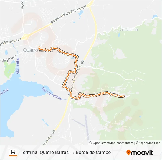 O11 BORDA DO CAMPO Bus Line Map