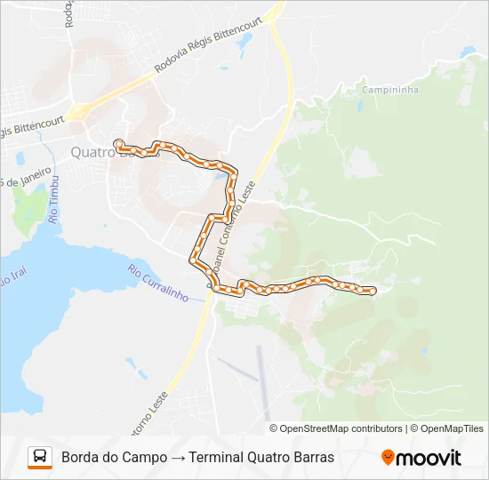 O11 BORDA DO CAMPO Bus Line Map
